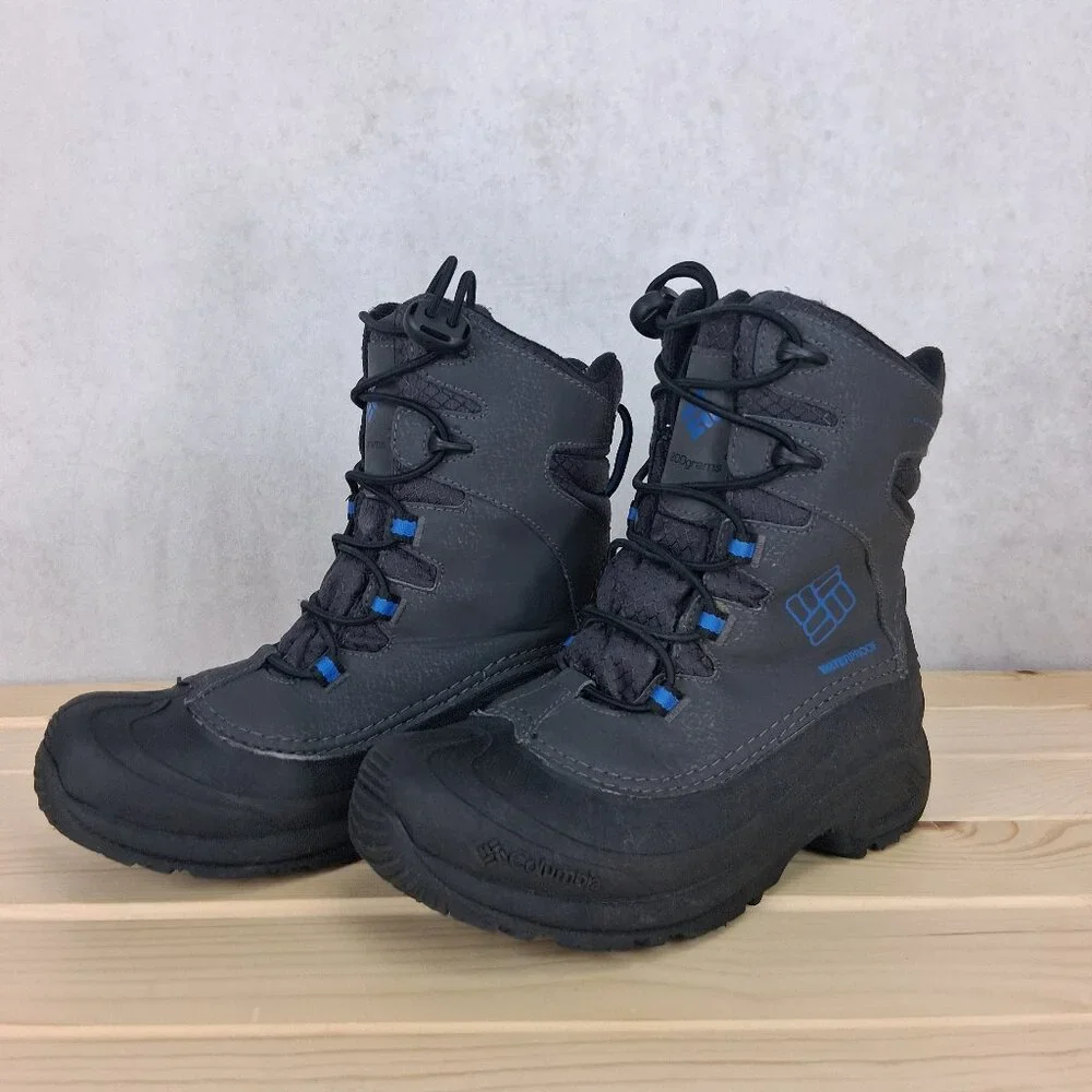 Columbia Snow Boots Bugaboot III Waterproof 200g Insulated Gray Big Kid US 4